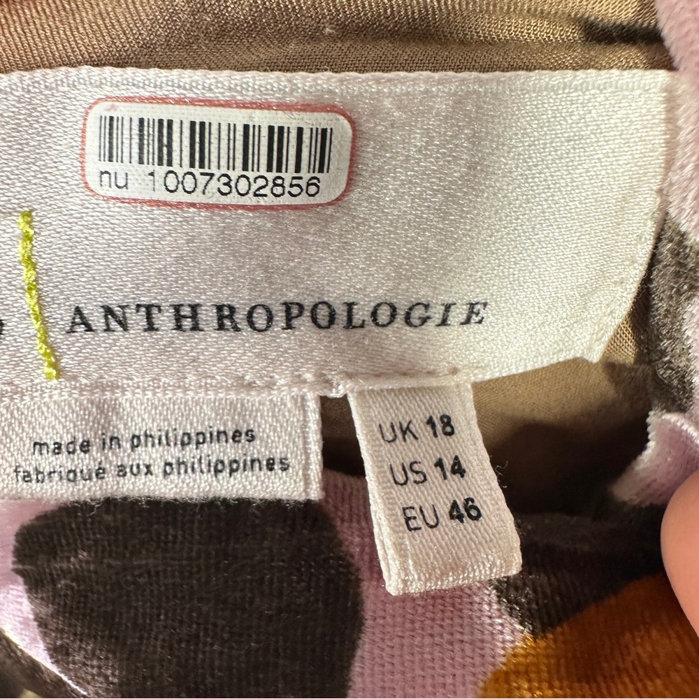 Anthropologie Pink Velvet Cheetah Dress sz 14 - Picture 5 of 7